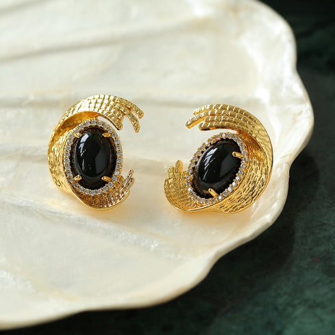 Courtly Geometric Gem Earrings - Zafari Studio Jewelry